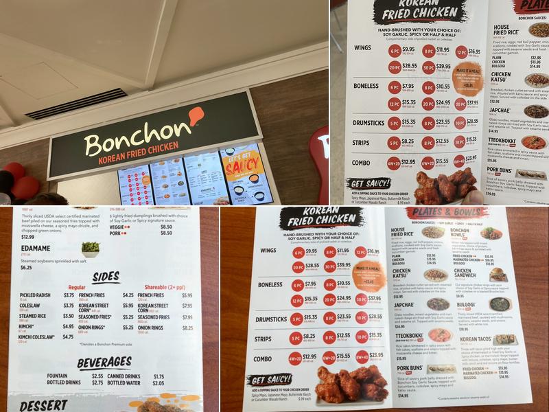 Bonchon Camp Hill - Capital City Mall Dr. Menu