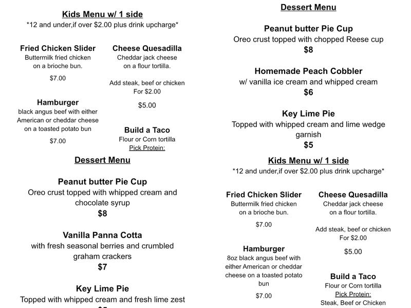 Fuego Modern America Cuisine Menu