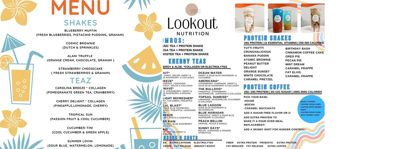 Lookout Nutrition Menu