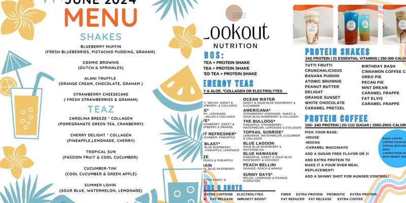 Lookout Nutrition Menu