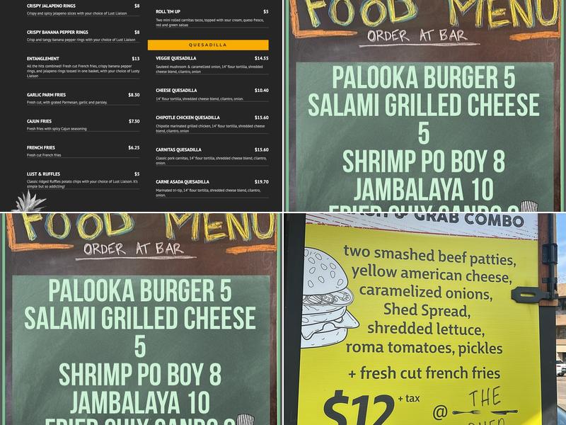 The Shed Kitchen Menu