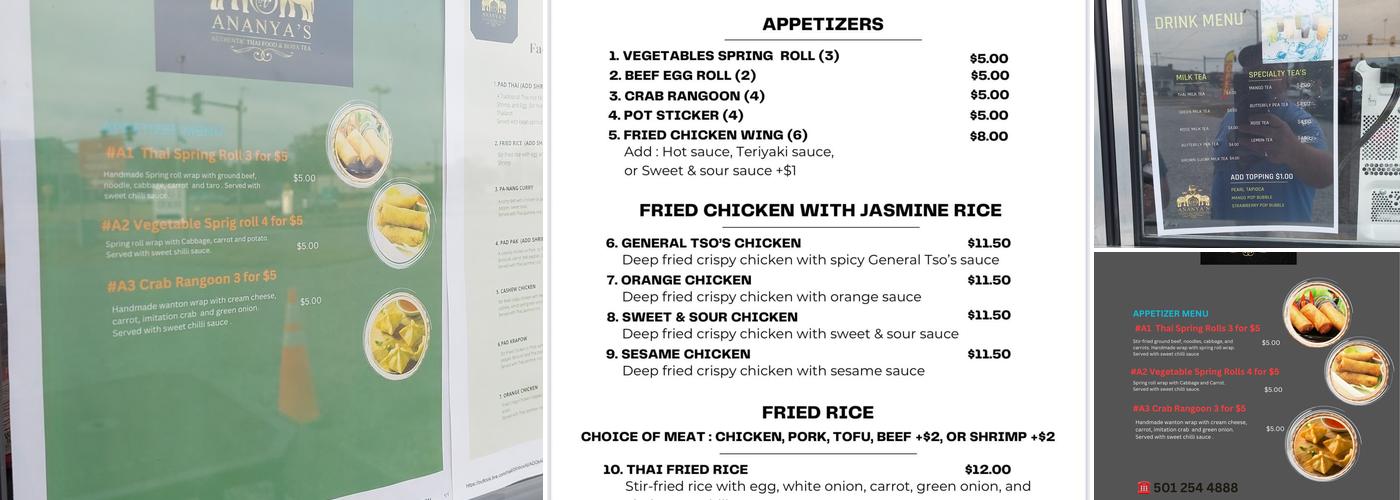 Chinese and Thai cuisine searcy Menu