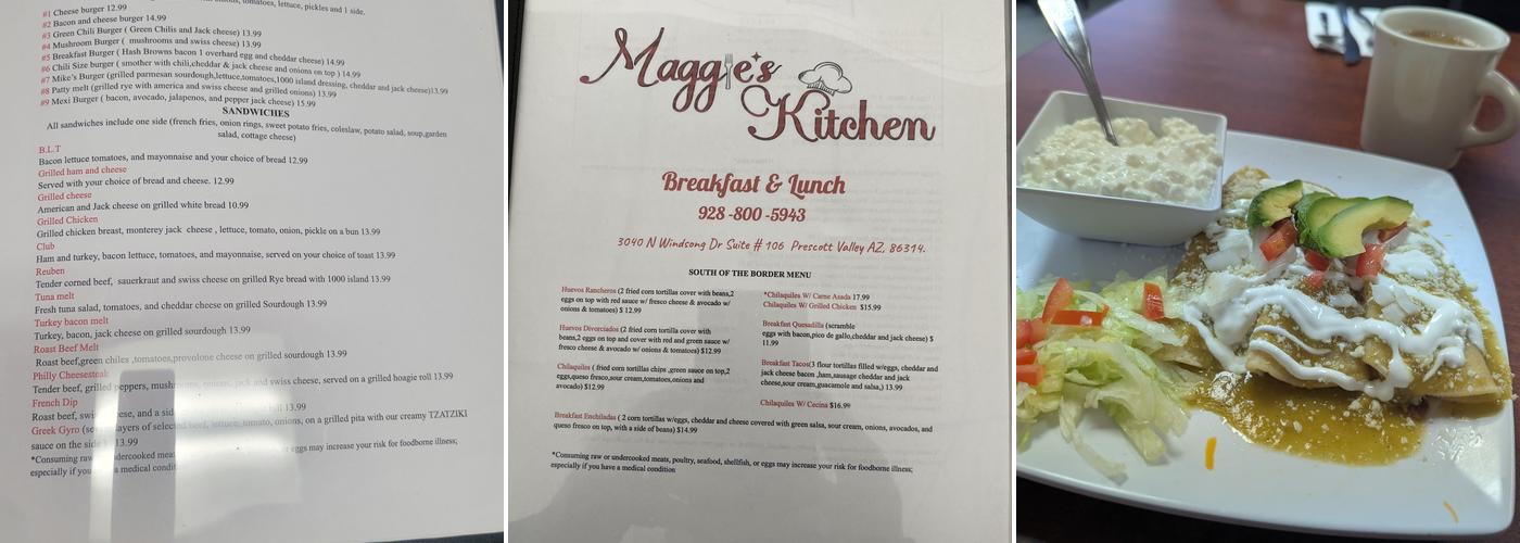 Maggie’s Kitchen Menu