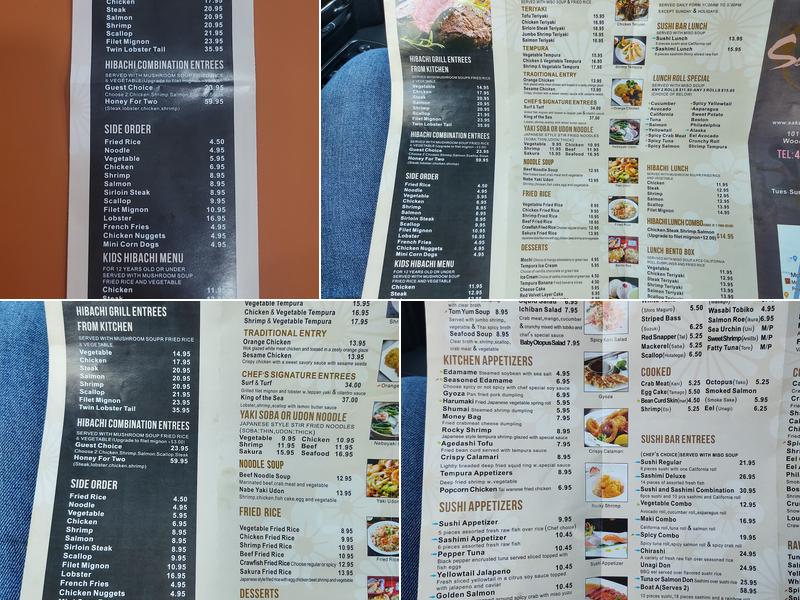 Sakura Menu