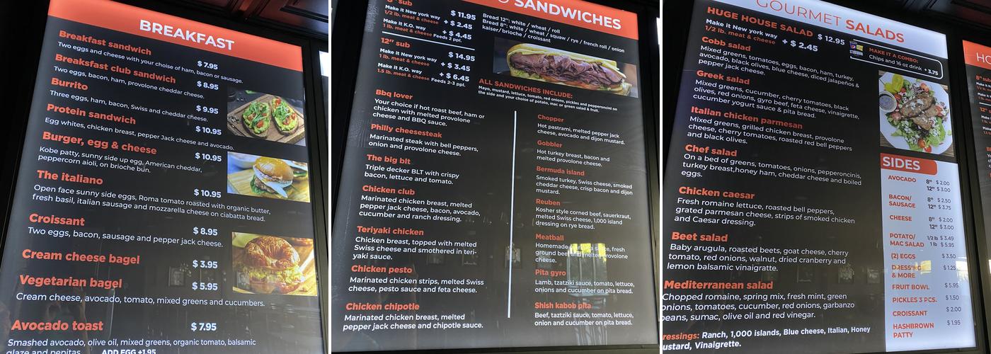 Knockout Deli Menu