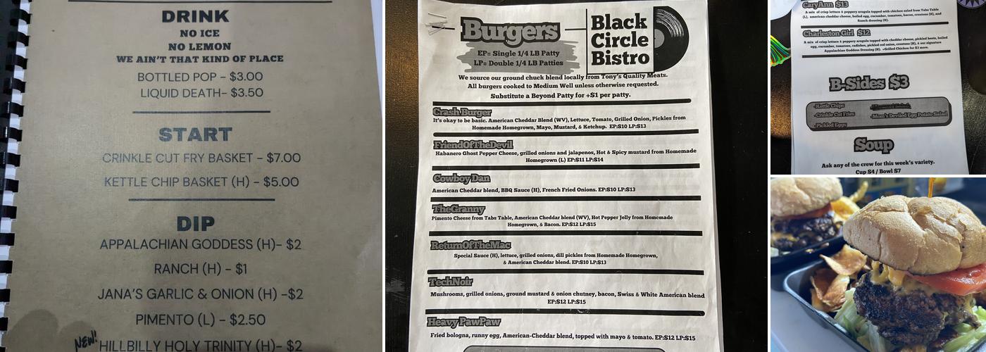 Black Circle Bistro Menu