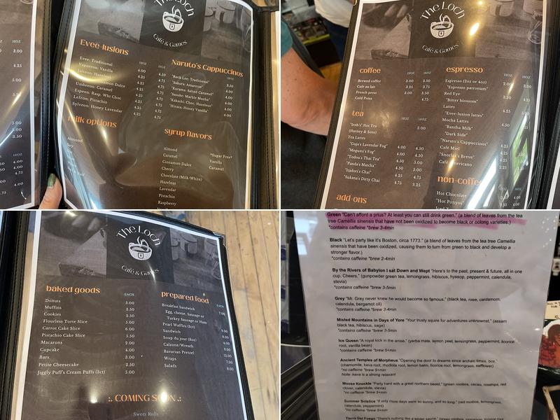 The Loch Café & Games Menu