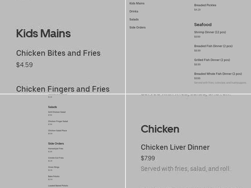 Hickory Pit B.B.Q. Menu