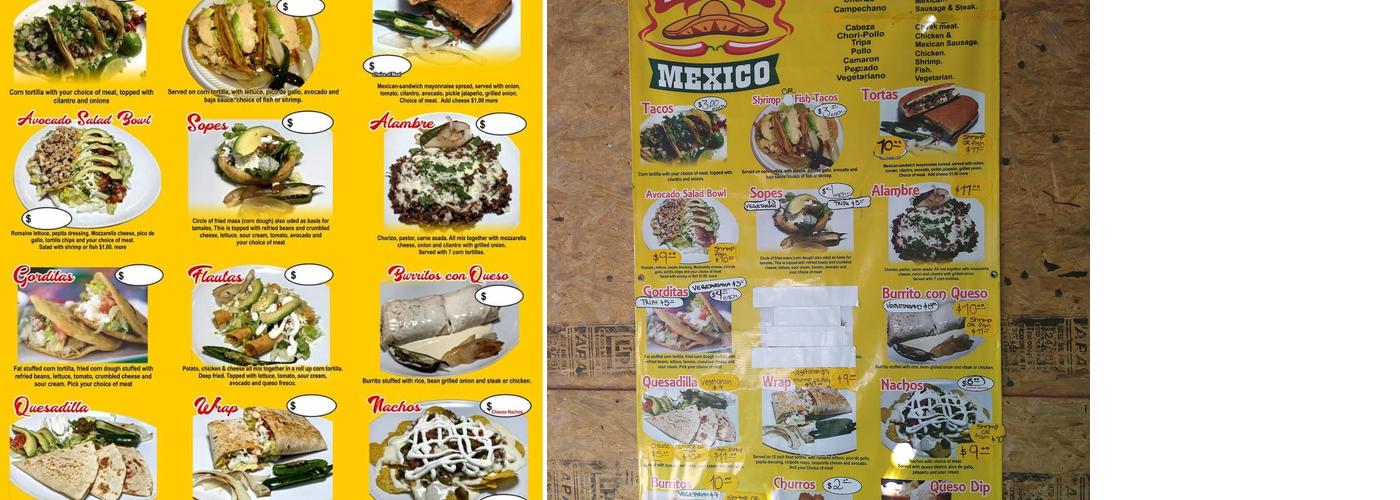 Taquería México 2 Menu