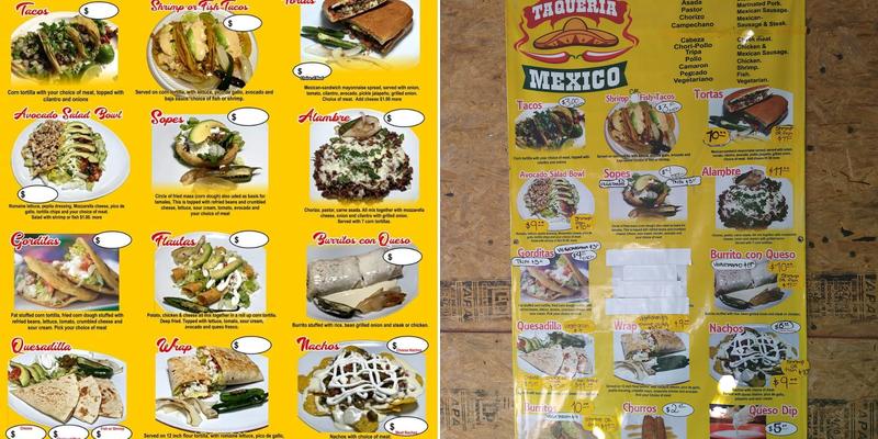 Taquería México 2 Menu