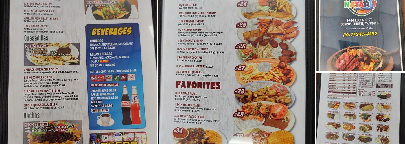 Taqueria Nayarit Menu