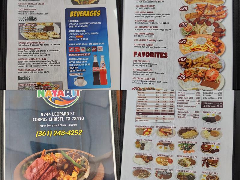 Taqueria Nayarit Menu