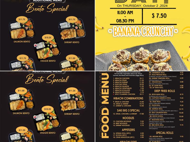 Saki Sushi & Hibachi Menu