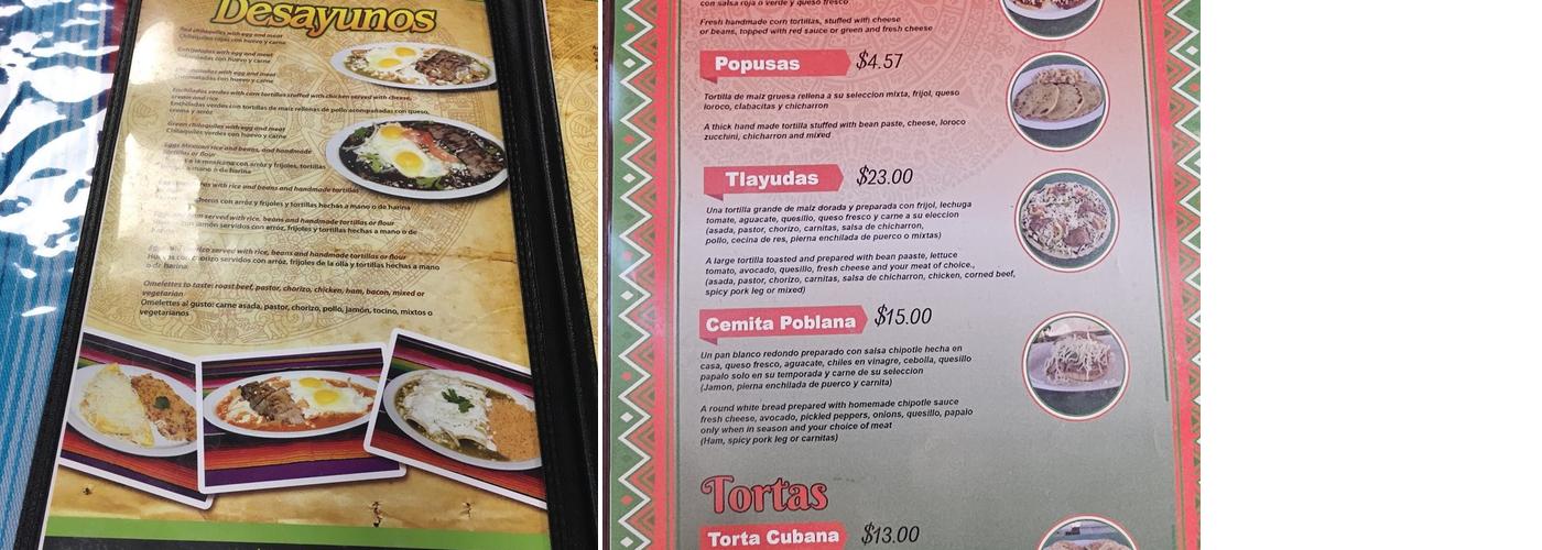 Antojitos Oaxaqueños.y poblanos (Zocalo) Menu