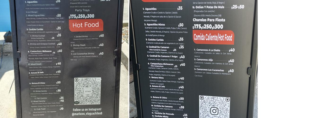 Mariscos el Aguachile 8 Menu