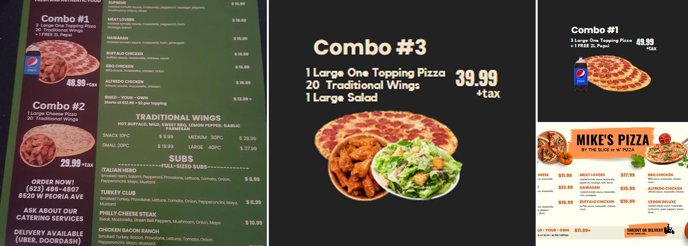 Mike's Pizza Menu
