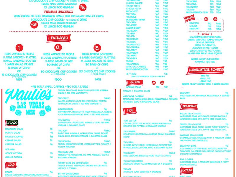 Uncle Paulie's Downtown Menu