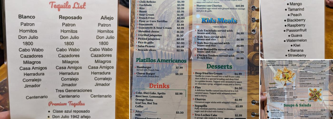 Rancho Viejo Menu