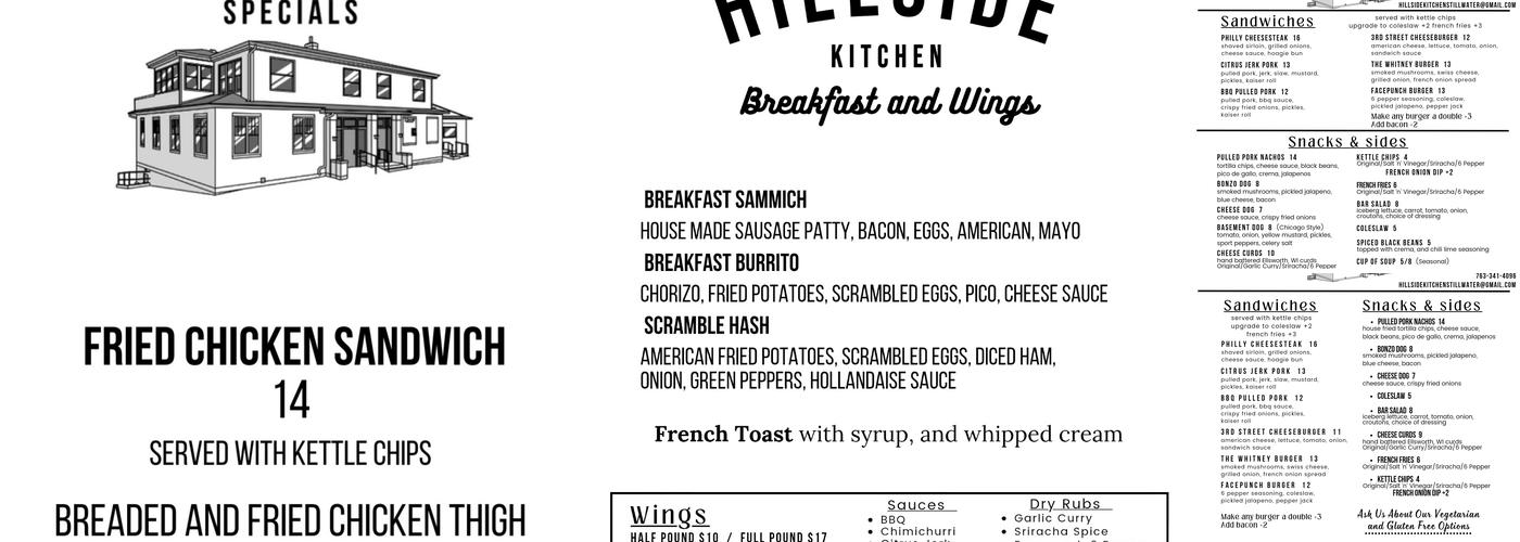 Hillside Kitchen Menu