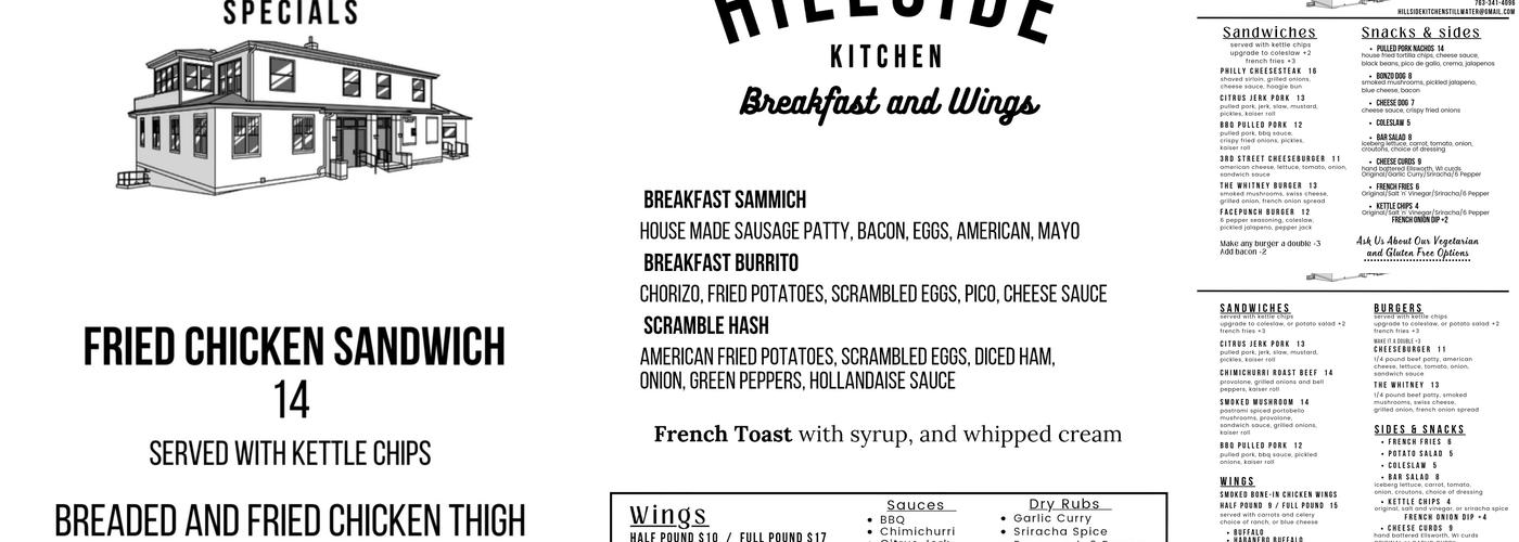 Hillside Kitchen Menu