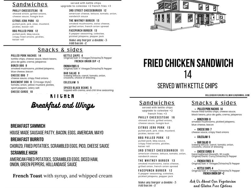 Hillside Kitchen Menu