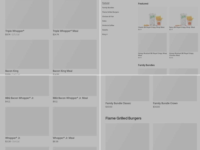 Burger King Menu