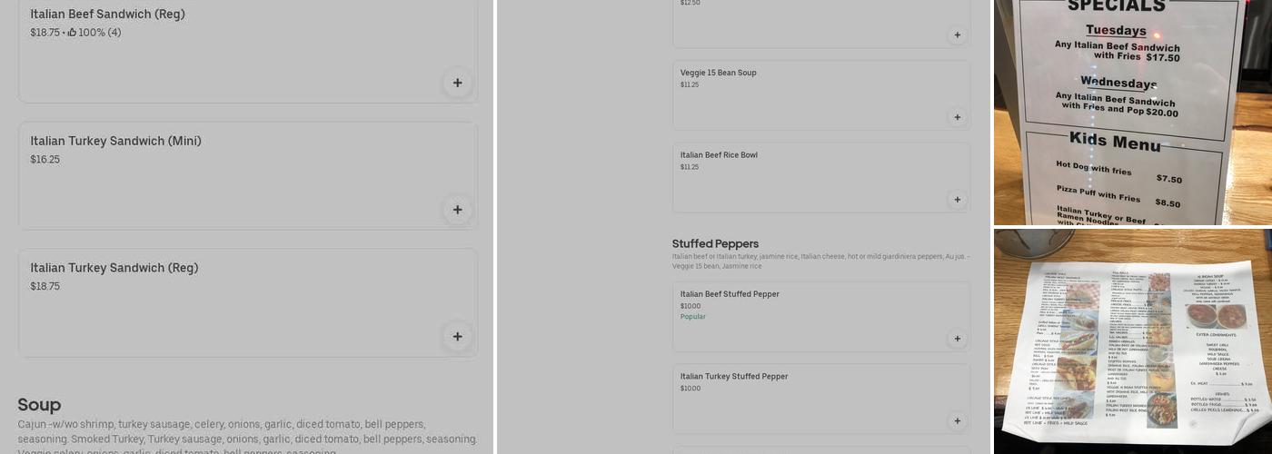 MAX ITALIAN BEEF SHOP Menu