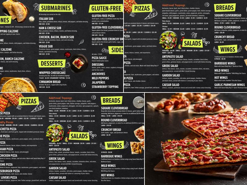 Cloverleaf Pizza Menu