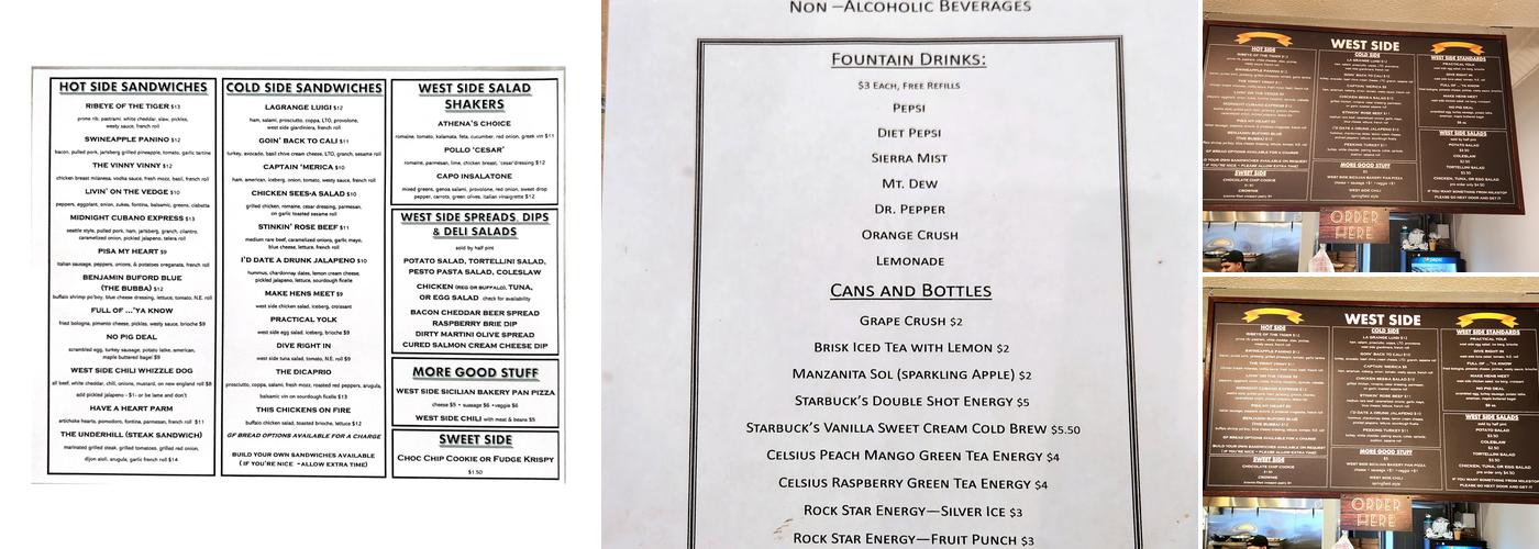 West Side Menu