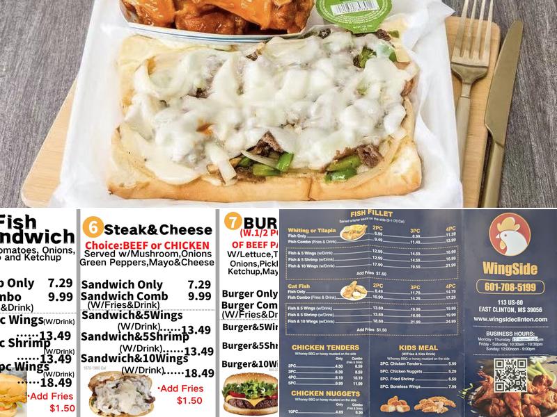 WingSide Clinton Menu