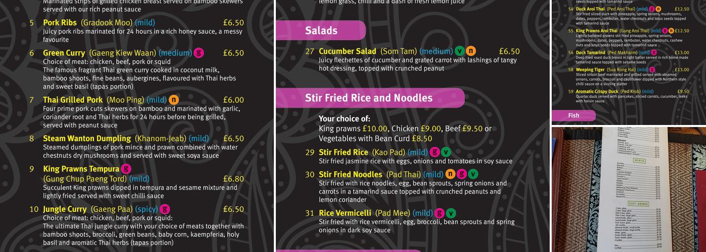 Aroi-Thai Menu