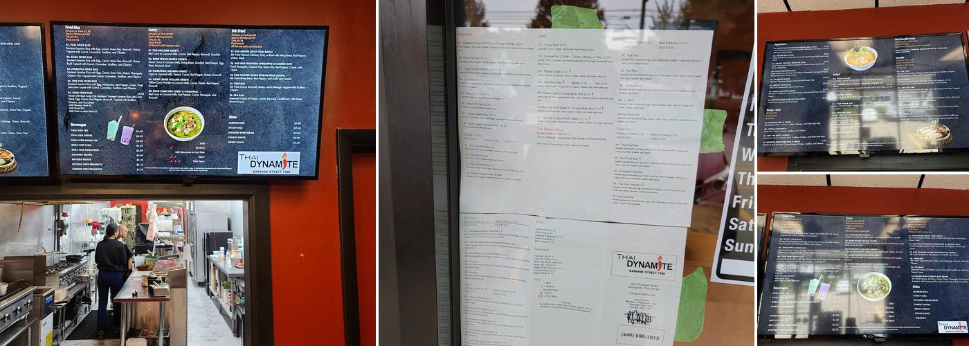 Thai Dynamite Menu