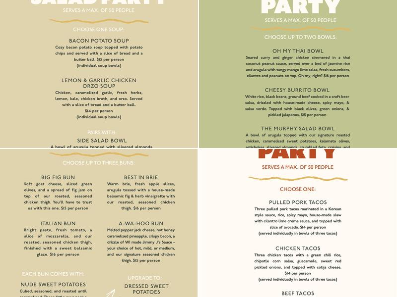 the Kitchen Table Menu