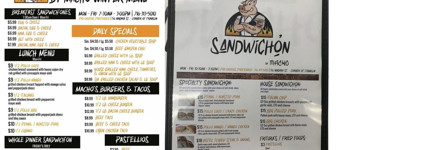 Sandwich'on By Macho Menu