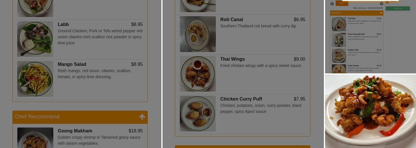 Siam Thai Kitchen ครัวสยามไทย Menu