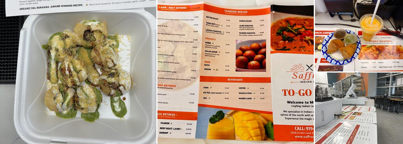 Saffron Indian Cafe Durham Menu