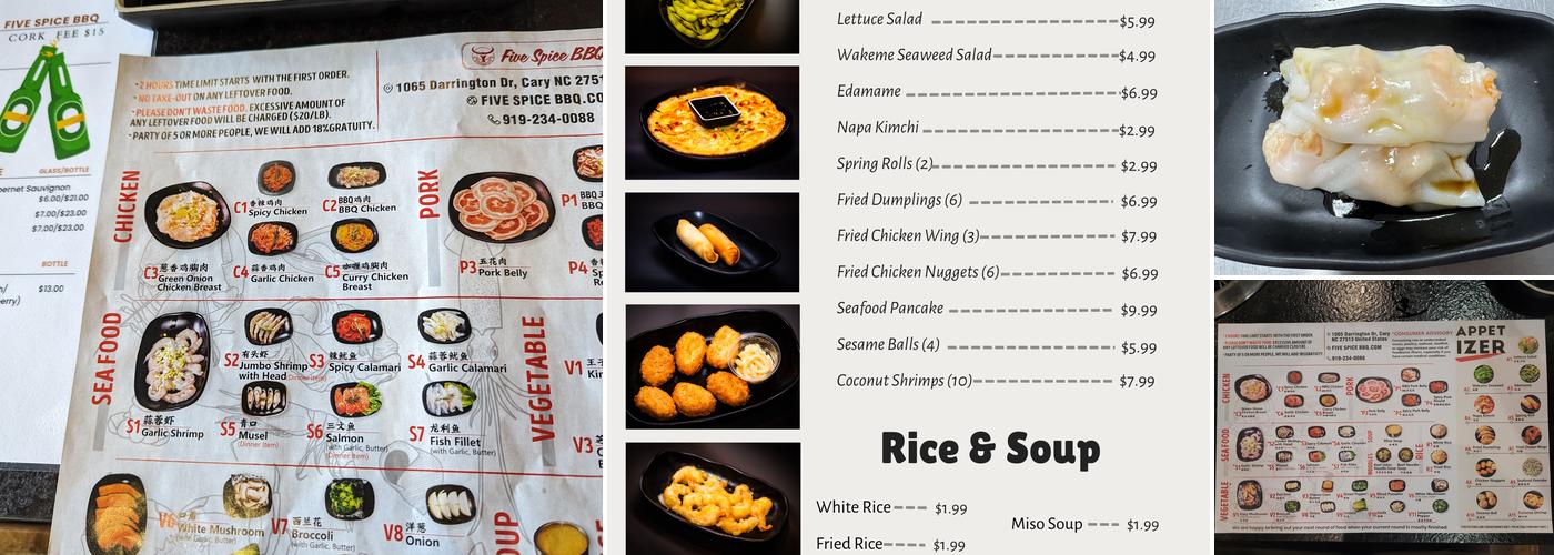 Five Spice BBQ Menu