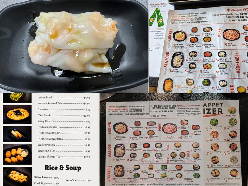 Five Spice BBQ Menu