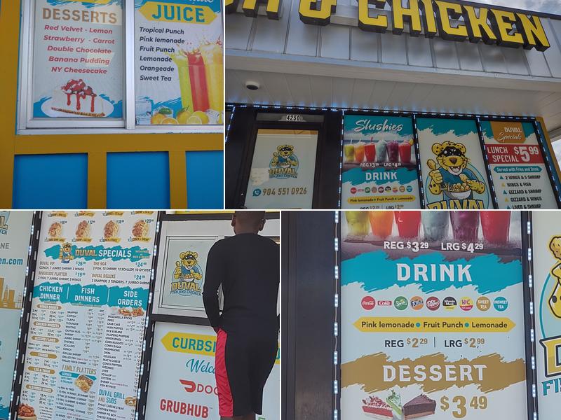 Duval Fish & Chicken Menu
