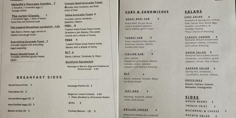 Sellars Kitchen Menu