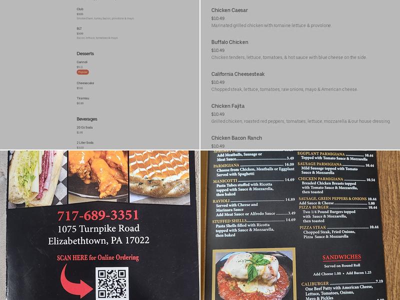 Bellia's Pizza II Elizabethtown Menu