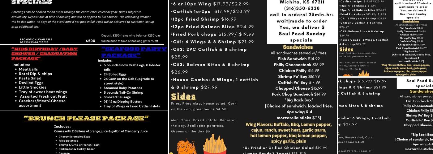 Crig’s To Go Menu
