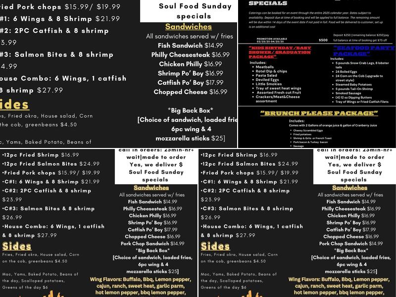 Crig’s To Go Menu