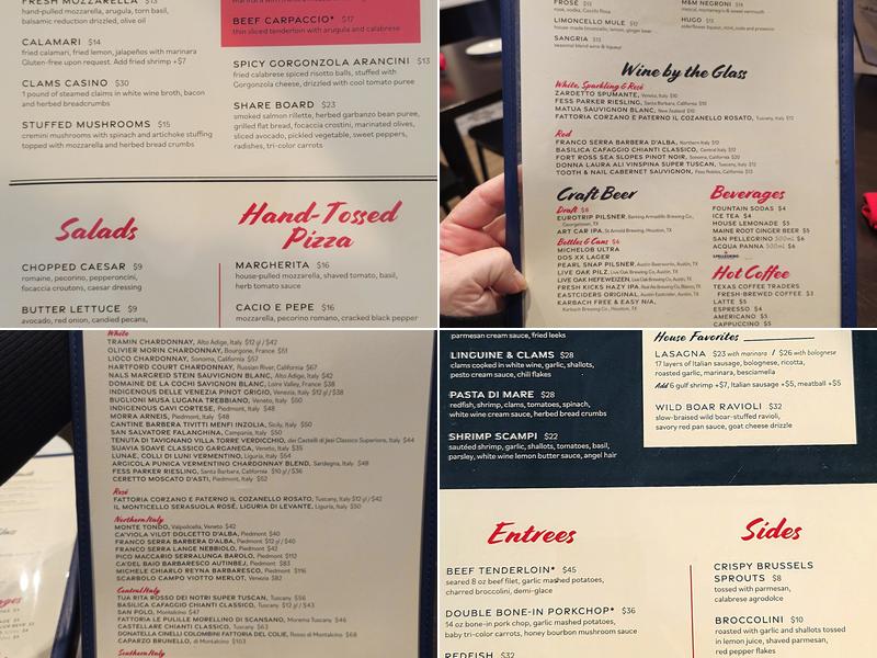 Juliet Italian Kitchen Menu