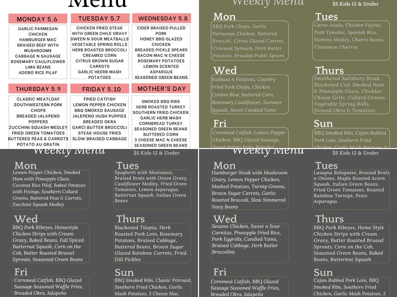 Hampton's Kitchen Menu