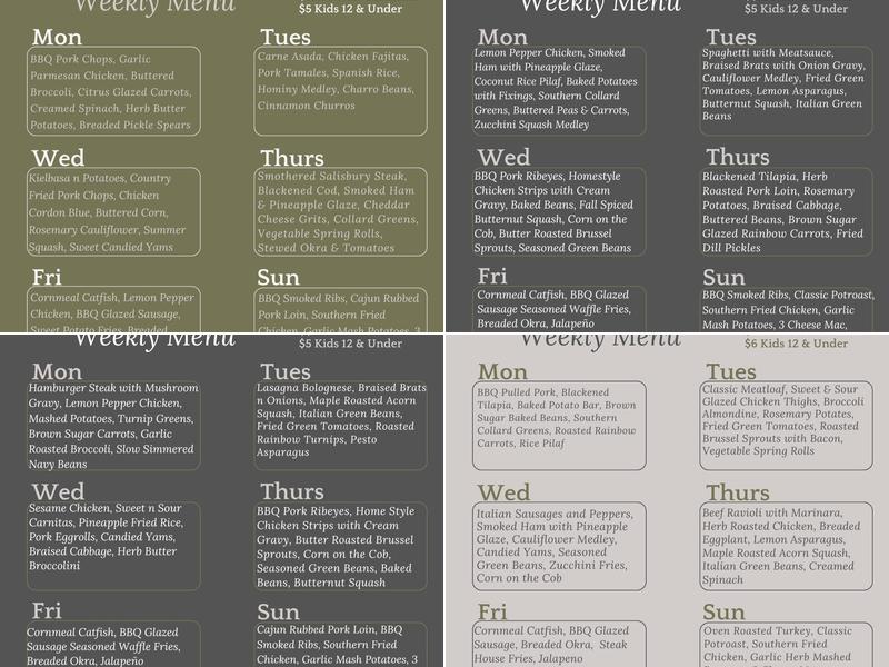 Hampton's Kitchen Menu