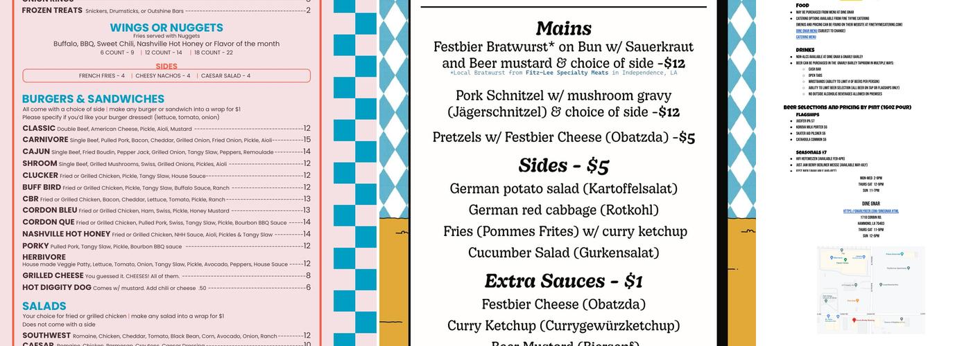 Dine Gnar Menu