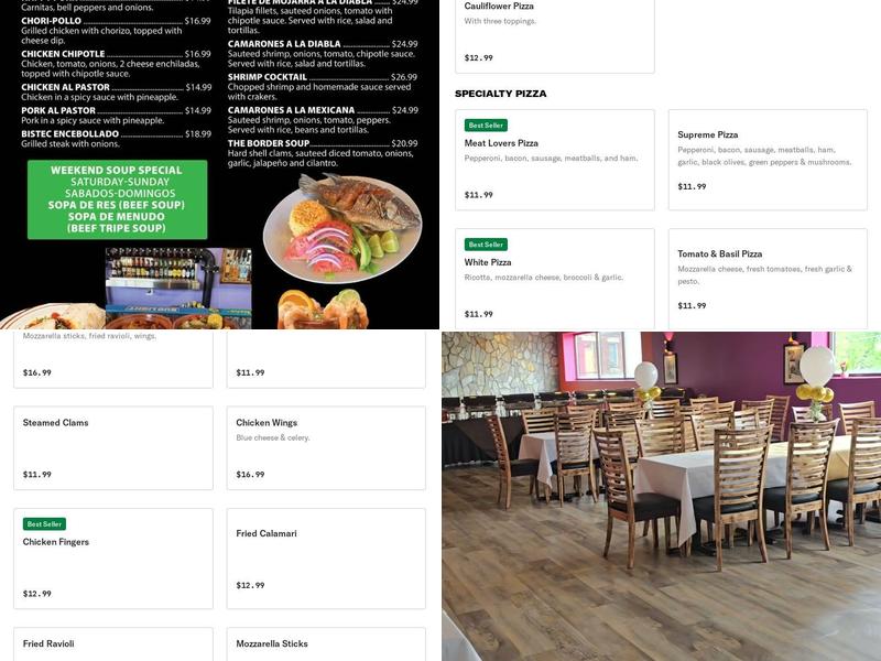 La piazza Bella Menu