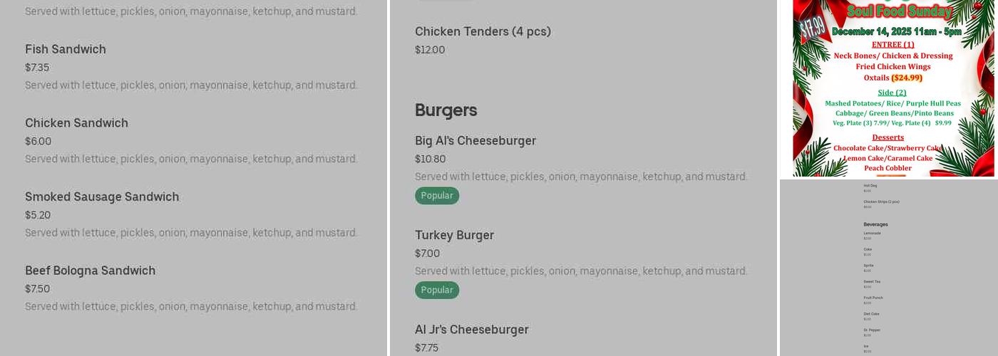 Walt's Wings & Things Menu