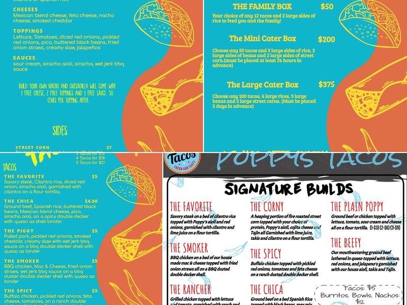 Poppys Tacos Menu